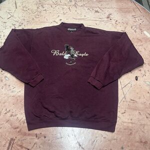 Vintage Headwaters Bald Eagle Sweatshirt Men's Size XL Burgundy Bald Eagle